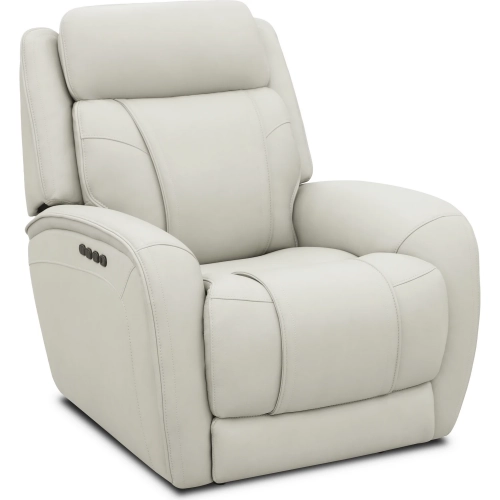 Moorehead Zero Gravity Triple Power Glider Recliner in Kona White Top-Grain Leather